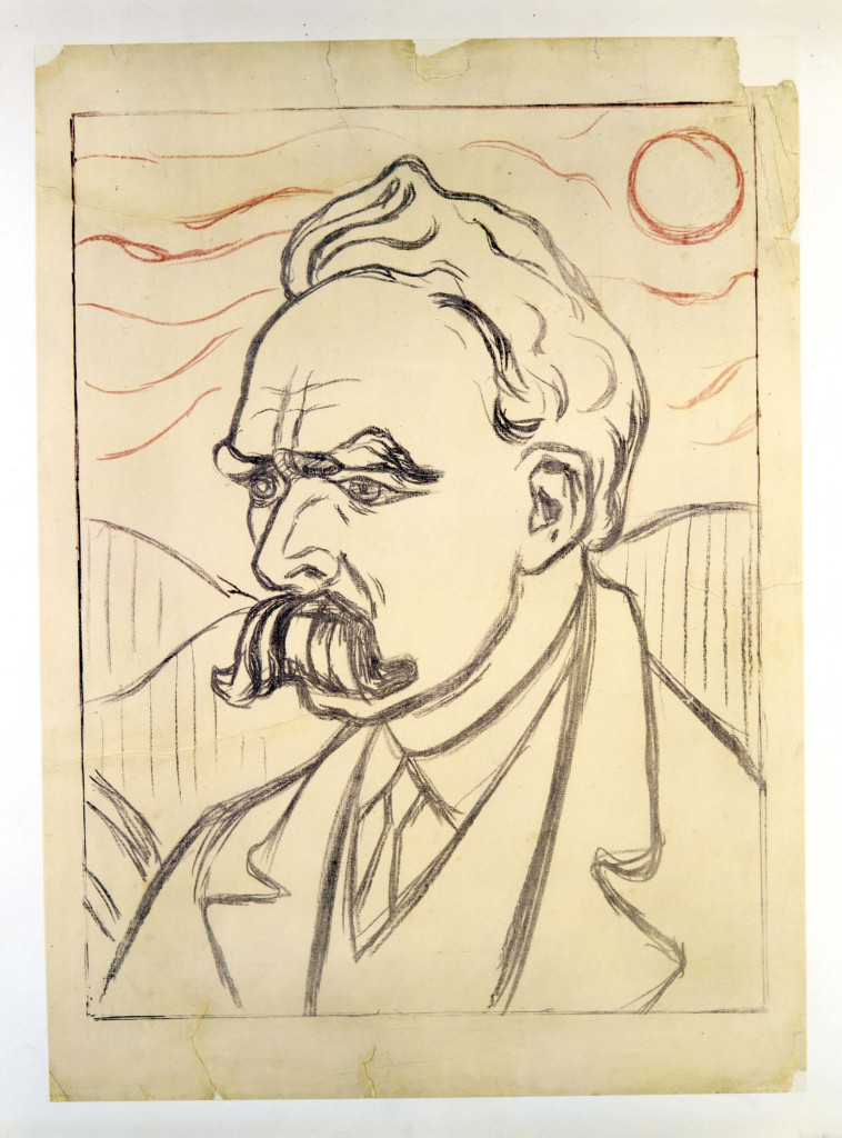 Friedrich Nietzsche, Zeichnung von Edvard Munch, © Klassik Stiftung Weimar
