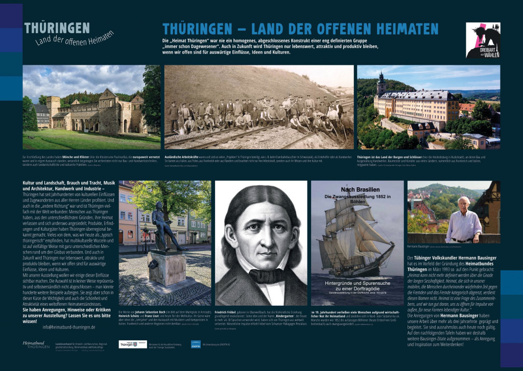 Einführungstafel zur Ausstellung »Thüringen – Land der offenen Heimaten«. Quelle: Thüringer Heimatbund e.V.
