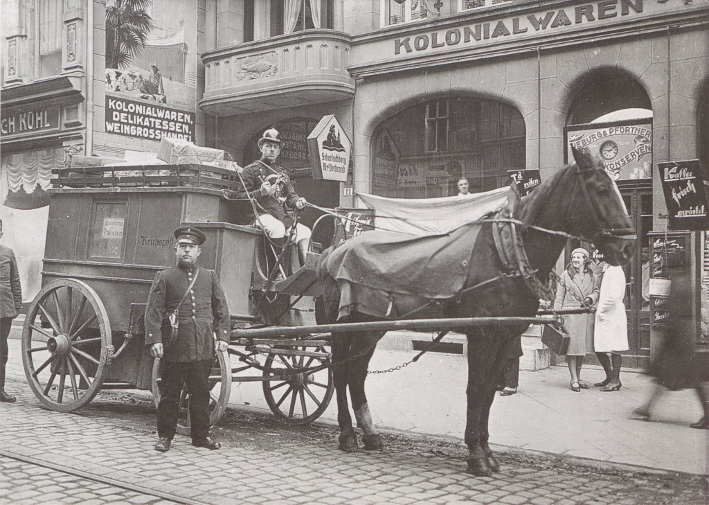 Auf zur letzten Fahrt der Gothaer Postkutsche 1931 (Quelle: Stadtverwaltung Gotha, Forschungsstelle Stadtgeschichte Gotha)